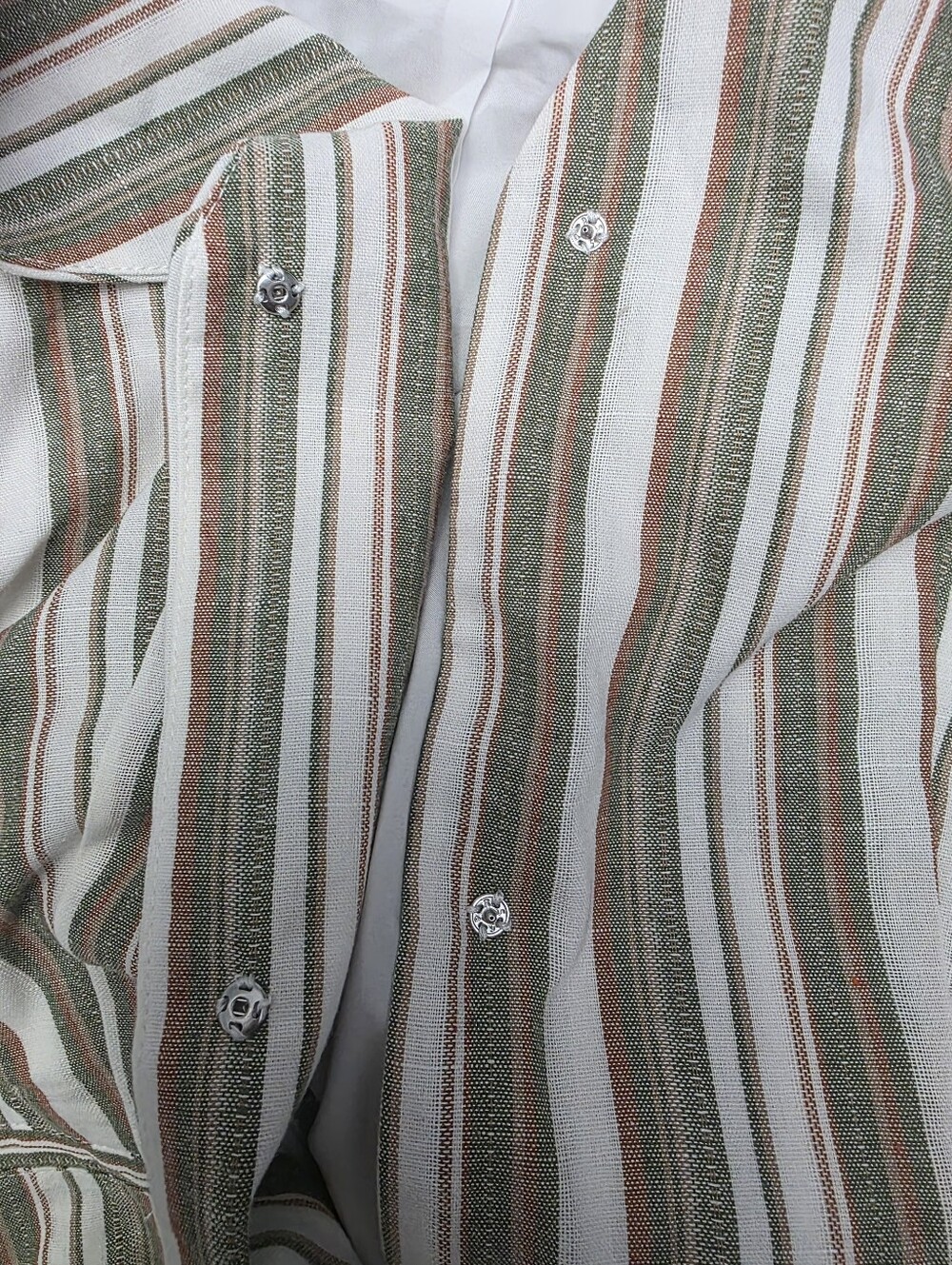 Cupshe 2pc Beige and Green Striped Sleeveless V-Neck Vest And Pants - Picture 8 of 8